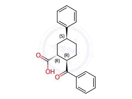 Chemical structure of 2-TRANS-BENZOYL-5-TRANS-PHENYL-1-CYCLOHEXANECARBOXYLIC ACID, 99