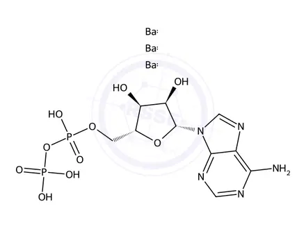 Chemical structure of ((2r,3s,4R,5r)-5-(6-Amino-9h-purin-9-yl)-3,4-dihydroxytetrahydrofuran-2-yl)methyl trihydrogen diphosphate,tribarium salt