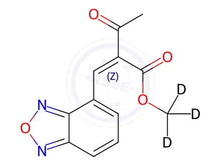 Chemical structure of (cis/trans)-2-(4-Benzofurazanylmethylene)-3-oxo-butanoic Acid (Methyl-d3) Ester