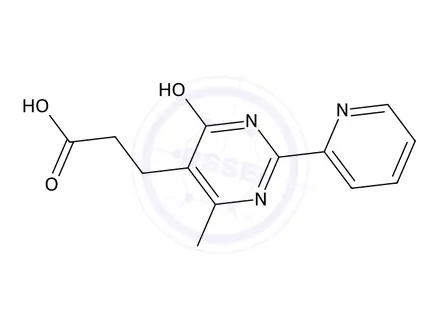 Chemical structure of 3-(4-Hydroxy-6-methyl-2-(pyridin-2-yl)pyrimidin-5-yl)propanoic acid