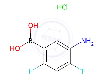 Chemical structure of (5-Amino-2,4-difluorophenyl)boronic acid hydrochloride
