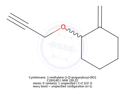 Chemical structure of Cyclohexane, 1-methylene-2-(2-propynyloxy)-(9CI)