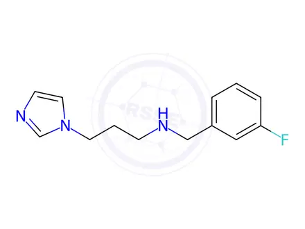 Chemical structure of N-(3-fluorobenzyl)-3-(1H-imidazol-1-yl)propan-1-amine