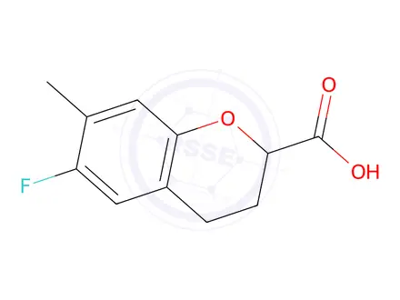 Chemical structure of 6-Fluoro-7-methylchroman-2-carboxylic acid