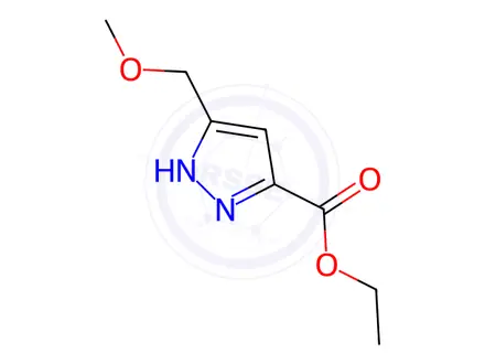 Chemical structure of ethyl 5-(methoxymethyl)-1H-pyrazole-3-carboxylate