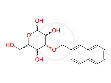 Chemical structure of 3-O-(2-Naphthyl)methyl-D-glucopyranose