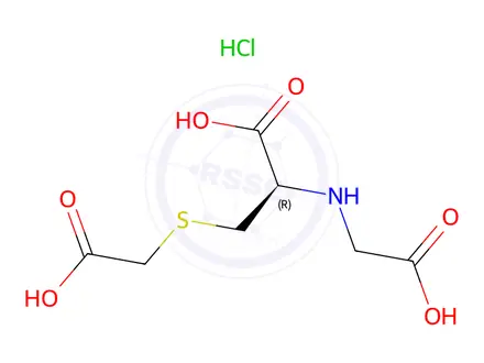 Chemical structure of N-carboxymethyl-S-carboxymethyl cysteine hydrochloride