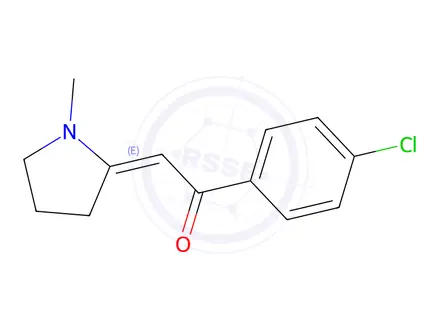 Chemical structure of (E)-1-(4-Chlorophenyl)-2-(1-methylpyrrolidin-2-ylidene)ethanone