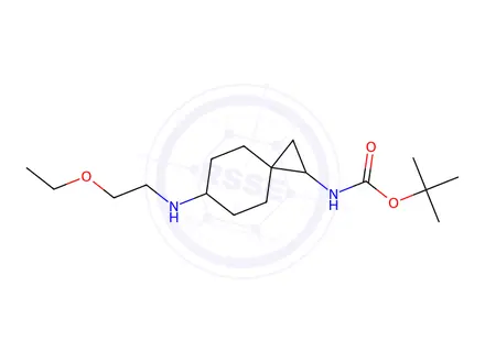 Chemical structure of tert-butyl N-[6-(2-ethoxyethylamino)spiro[2.5]octan-2-yl]carbamate
