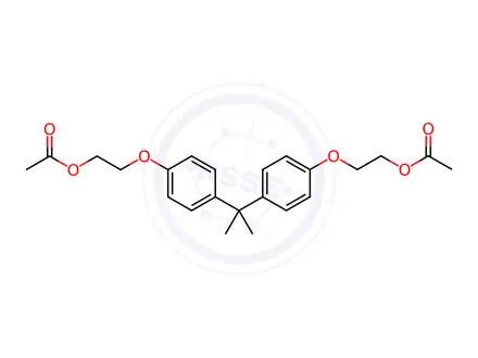 Chemical structure of ((Propane-2,2-diylbis(4,1-phenylene))bis(oxy))bis(ethane-2,1-diyl) diacetate