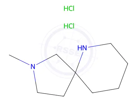 Chemical structure of 2-methyl-2,6-diazaspiro[4.5]decane dihydrochloride