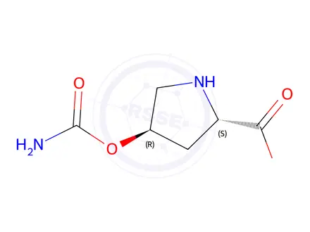Chemical structure of (2S,4R)-4-(Carbamoyloxy)pyrrolidine-2-carboxylic acid