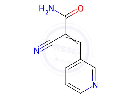 Chemical structure of (E)-2-CYANO-3-(3-PYRIDINYL)-2-PROPENAMIDE