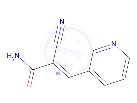 Chemical structure of (E)-2-CYANO-3-(3-PYRIDINYL)-2-PROPENAMIDE
