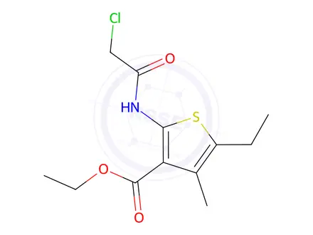 Chemical structure of Ethyl 2-(2-chloroacetamido)-5-ethyl-4-methylthiophene-3-carboxylate