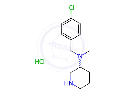 Chemical structure of N-(4-Chlorobenzyl)-N-methylpiperidin-3-amine hydrochloride