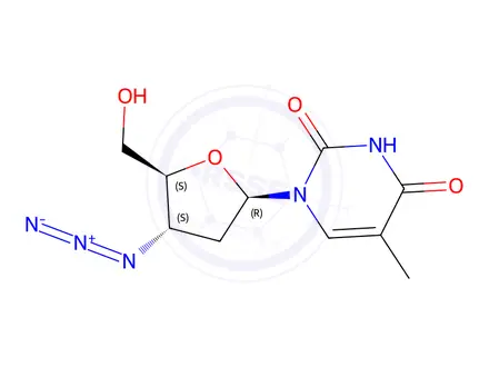 Chemical structure of 1-[(2R,4S,5S)-4-azido-5-(hydroxymethyl)oxolan-2-yl]-5-methyl-pyrimidine-2,4-dione