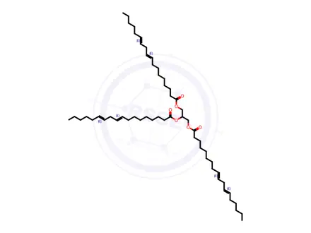 Chemical structure of trans-Trioctadecadienoin