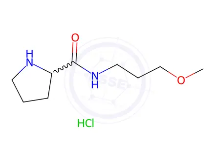 Chemical structure of N-(3-Methoxypropyl)-2-pyrrolidinecarboxamidehydrochloride