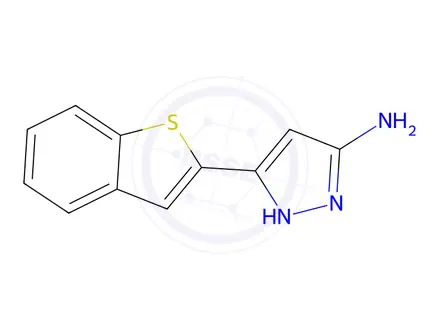 Chemical structure of 3-(1-benzothiophen-2-yl)-1H-pyrazol-5-amine