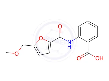 Chemical structure of 2-(5-(Methoxymethyl)furan-2-carboxamido)benzoic acid
