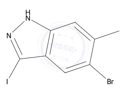 Chemical structure of 5-Bromo-3-iodo-6-methyl-1H-indazole