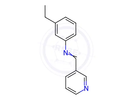 Chemical structure of Benzenamine, 3-ethyl-N-(3-pyridinylmethylene)-(9CI)