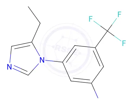Chemical structure of 3-(5-ethyl-1H-imidazol-1-yl)-5-(trifluoromethyl)aniline