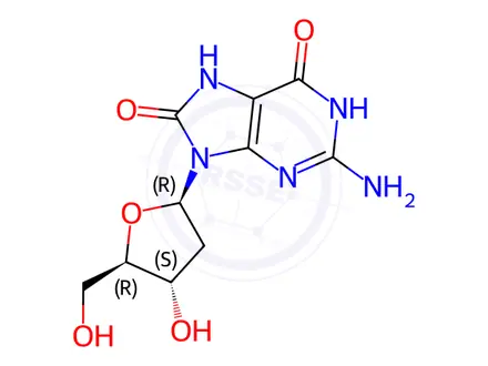 Chemical structure of 8-Oxo-2’-deoxyguanosine