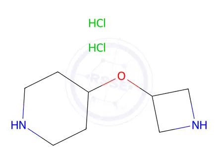 Chemical structure of 4-(Azetidin-3-yloxy)piperidine dihydrochloride