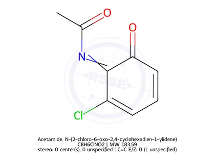 Chemical structure of Acetamide, N-(2-chloro-6-oxo-2,4-cyclohexadien-1-ylidene)-