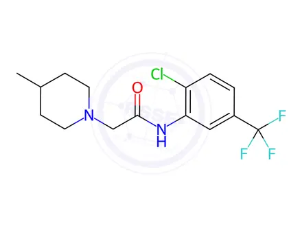 Chemical structure of N-(2-chloro-5-(trifluoromethyl)phenyl)-2-(4-methylpiperidin-1-yl)acetamide