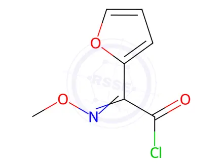 Chemical structure of Alpha-(Methoxyimino)-2-furanacetyl Chloride