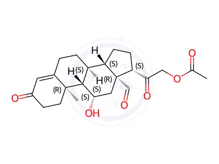 Chemical structure of 4-PREGNEN-11β, 21-DIOL-3, 18, 20-TRIONE 21-ACETATE