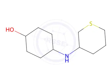 Chemical structure of 4-((Tetrahydro-2H-thiopyran-3-yl)amino)cyclohexan-1-ol