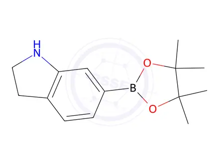 Chemical structure of 6-(4,4,5,5-Tetramethyl-1,3,2-dioxaborolan-2-yl)indoline