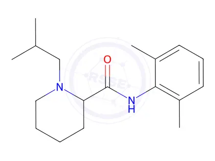 Chemical structure of N-(2,6-dimethylphenyl)-1-isobutylpiperidine-2-carboxamide