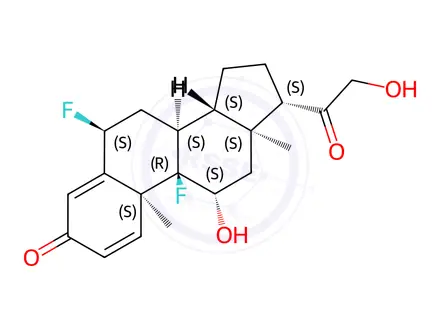 Chemical structure of (6α,11β)-6,9-Difluoro-11,21-dihydroxy-pregna-1,4-diene-3,20-dione