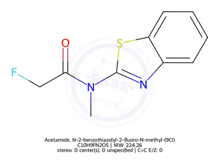 Chemical structure of Acetamide, N-2-benzothiazolyl-2-fluoro-N-methyl-(9CI)