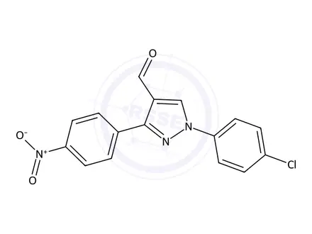 Chemical structure of 1-(4-Chlorophenyl)-3-(4-nitrophenyl)-1H-pyrazole-4-carbaldehyde