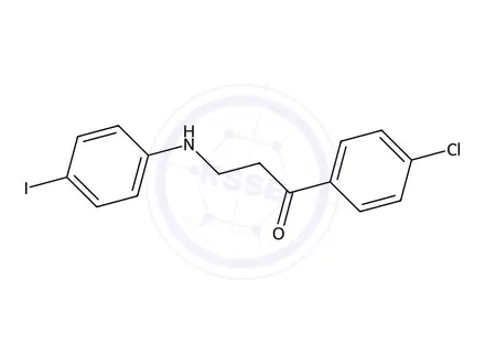 Chemical structure of 1-(4-Chlorophenyl)-3-((4-iodophenyl)amino)propan-1-one