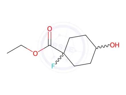 Chemical structure of ethyl 1-fluoro-4-hydroxy-cyclohexanecarboxylate