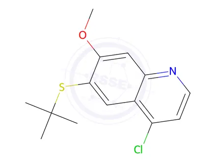 Chemical structure of 6-(tert-Butylthio)-4-chloro-7-methoxyquinoline