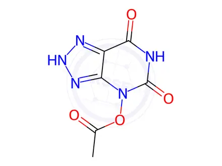 Chemical structure of 4-(Acetyloxy)-1H-1,2,3-triazolo[4,5-d]pyrimidine-5,7(4H,6H)-dione