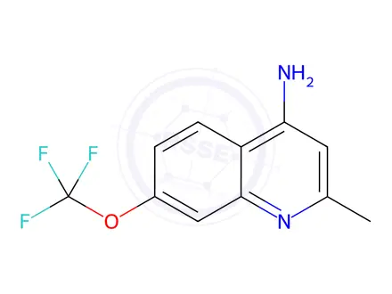Chemical structure of 2-Methyl-7-(trifluoromethoxy)quinolin-4-amine