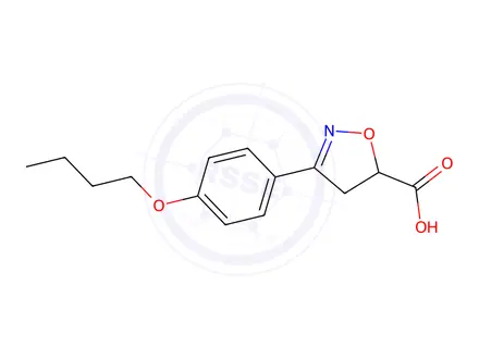 Chemical structure of 3-(4-Butoxyphenyl)-4,5-dihydro-1,2-oxazole-5-carboxylic acid