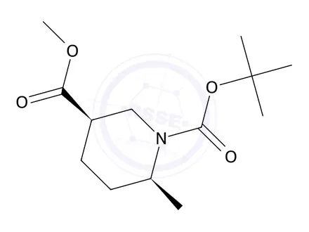 Chemical structure of (3R,6S)-1-tert-Butyl-3-methyl 6-methylpiperidine-1,3-dicarboxylate