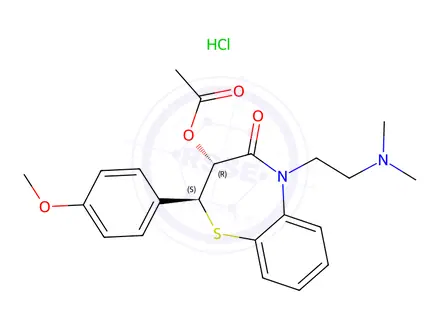 Chemical structure of (2S-trans)-Diltiazem Hydrochloride