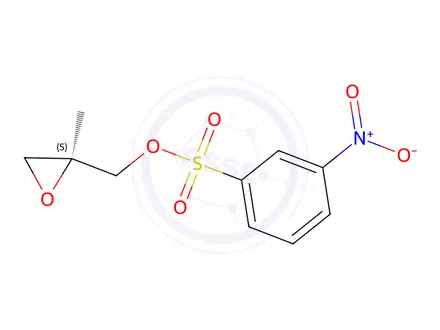 Chemical structure of Benzenesulfonic acid, 3-nitro-, [(2S)-2-methyloxiranyl]methyl ester
