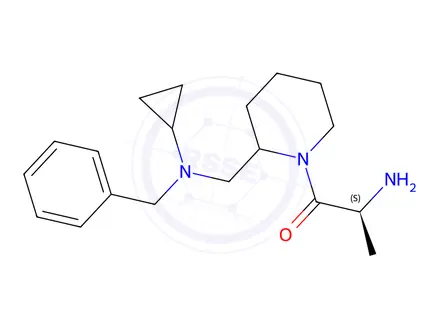 Chemical structure of 2-Amino-1-((S)-2-((benzyl(cyclopropyl)amino)methyl)piperidin-1-yl)propan-1-one